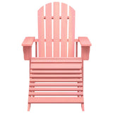Vidaxl tuinstoel adirondack met voetenbank massief vurenhout roze