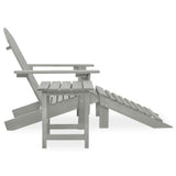 Vidaxl tuinstoel adirondack voetenbank tafel massief vurenhout grijs