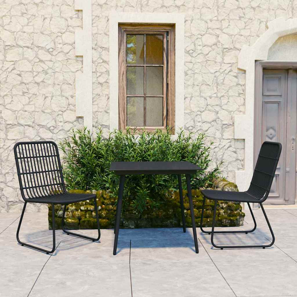 Vidaxl 3-delige tuinset poly rattan en glas