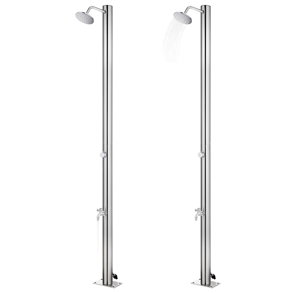 Vidaxl outdoor shower 215 cm stainless steel