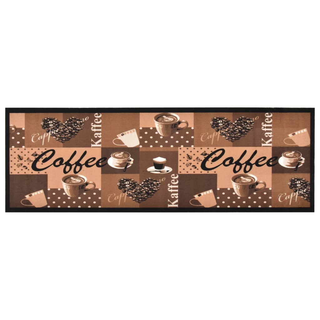 Vidaxl Cuisine Mat Café lavable 45x150 cm marron