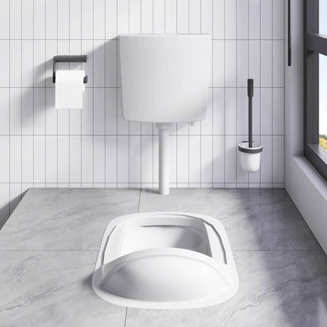 Vidaxl Toilettenboden mit Wasserversorgung am Boden 3 6 l Grau