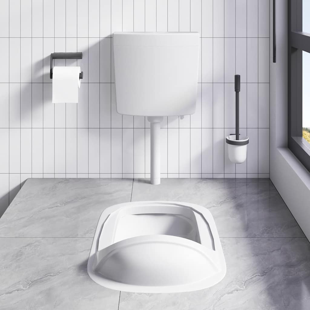 Vidaxl Toilettenboden mit Wasserversorgung am Boden 3 6 l Grau