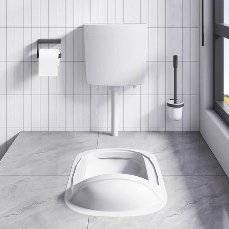 Vidaxl Toilettenboden mit Wasserversorgung am Boden 3 6 l Grau