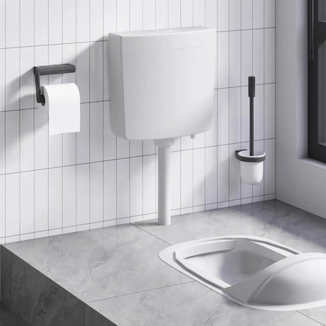 Vidaxl Toilettenboden mit Wasserversorgung am Boden 3 6 l Grau