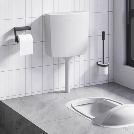 Vidaxl Toilettenboden mit Wasserversorgung am Boden 3 6 l Grau