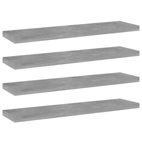 Vidaxl wandschappen 4 st 40x10x1,5 cm bewerkt hout betongrijs