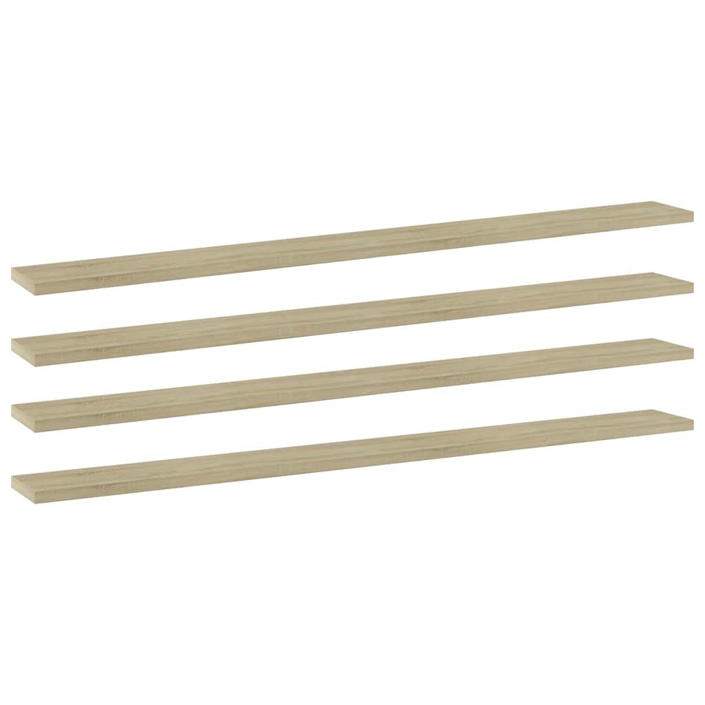 Vidaxl wandschappen 4 st 100x10x1,5 cm spaanplaat sonoma eikenkleurig