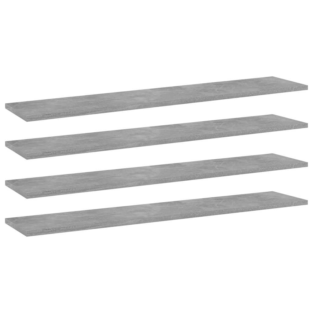 Vidaxl wandschappen 4 st 100x20x1,5 cm bewerkt hout betongrijs