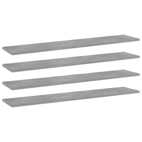 Vidaxl wandschappen 4 st 100x20x1,5 cm bewerkt hout betongrijs