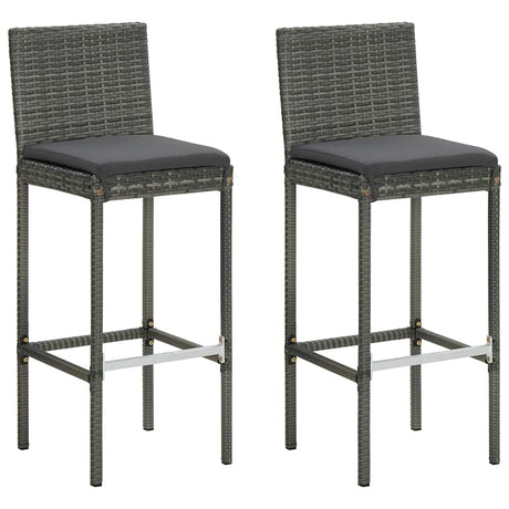 Vidaxl 3-delige tuinbarset met kussens poly rattan grijs