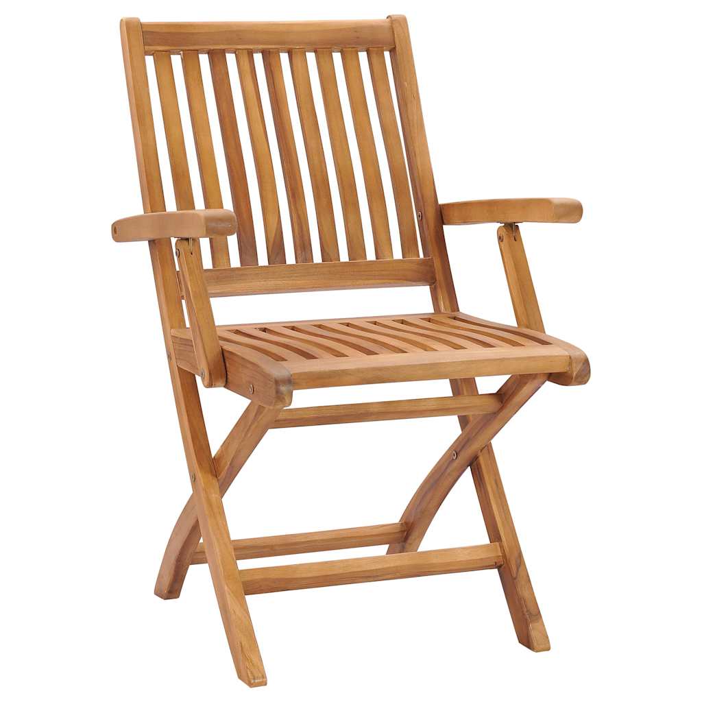 Vidaxl tuinstoelen 2 st met crèmewitte kussens massief teakhout