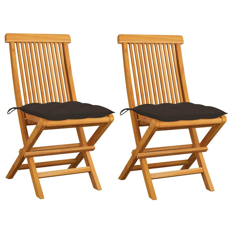 Vidaxl tuinstoelen 2 st met taupe kussens massief teakhout