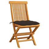 Vidaxl tuinstoelen 2 st met taupe kussens massief teakhout
