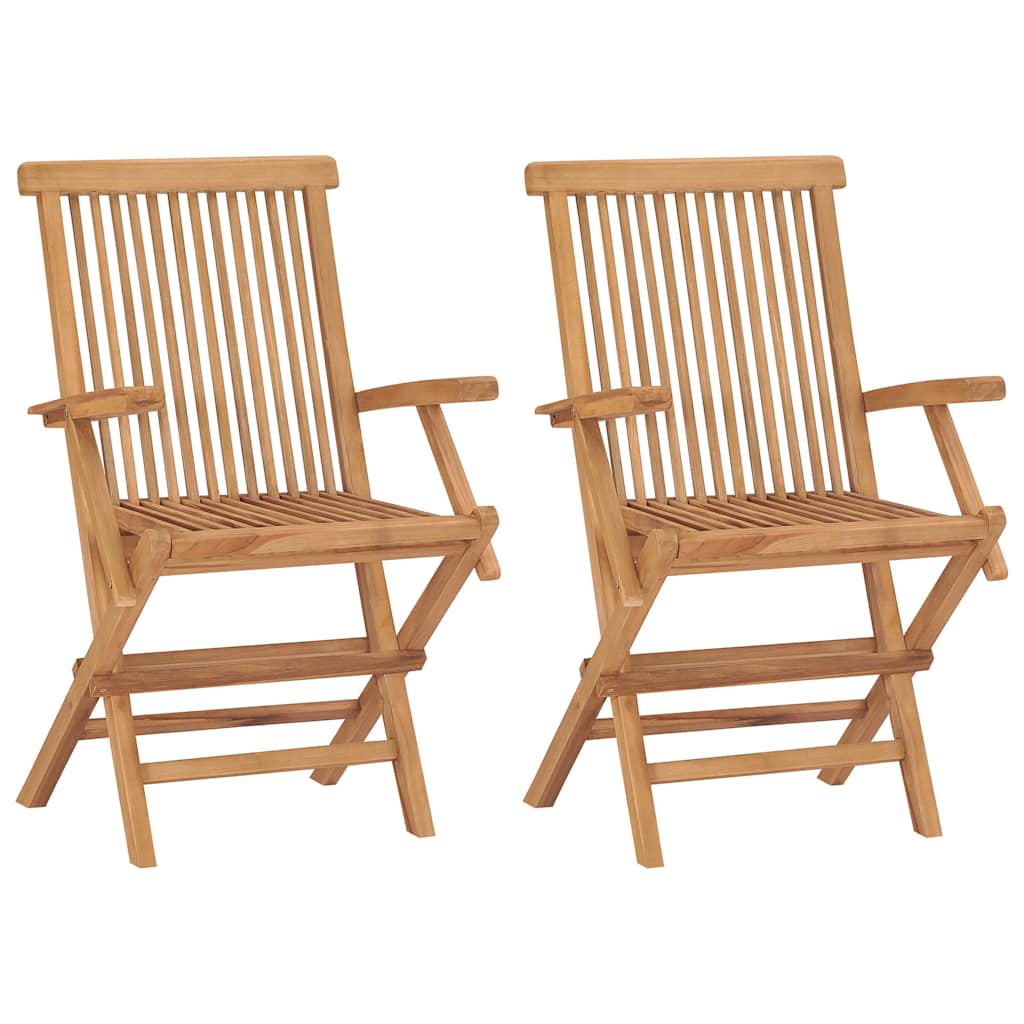 Vidaxl tuinstoelen 2 st met taupe kussens massief teakhout