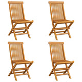 Vidaxl tuinstoelen 4 st met antracietkleurige kussens massief teakhout