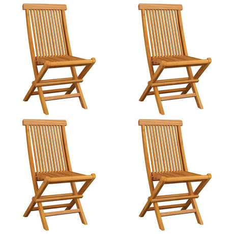 Vidaxl tuinstoelen 4 st met grijze kussens massief teakhout