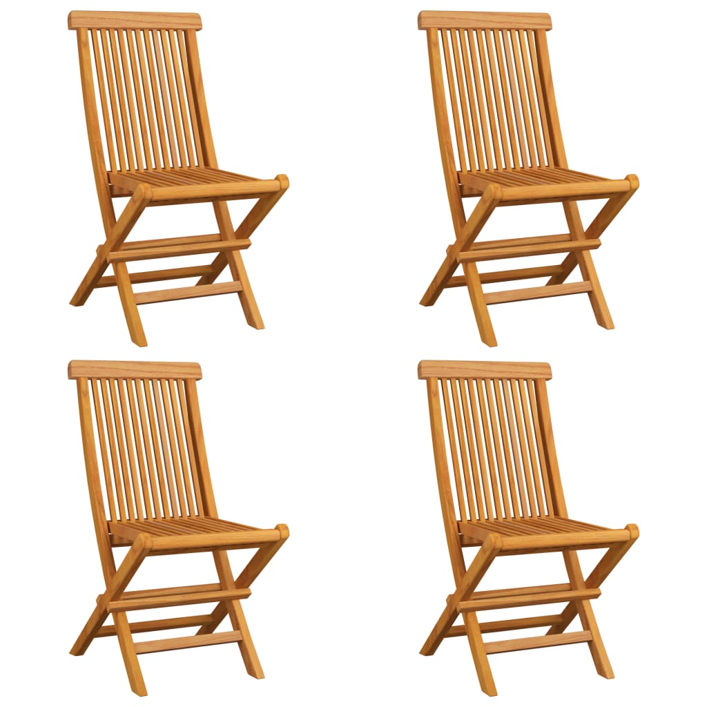 Vidaxl tuinstoelen 4 st met lichtblauwe kussens massief teakhout