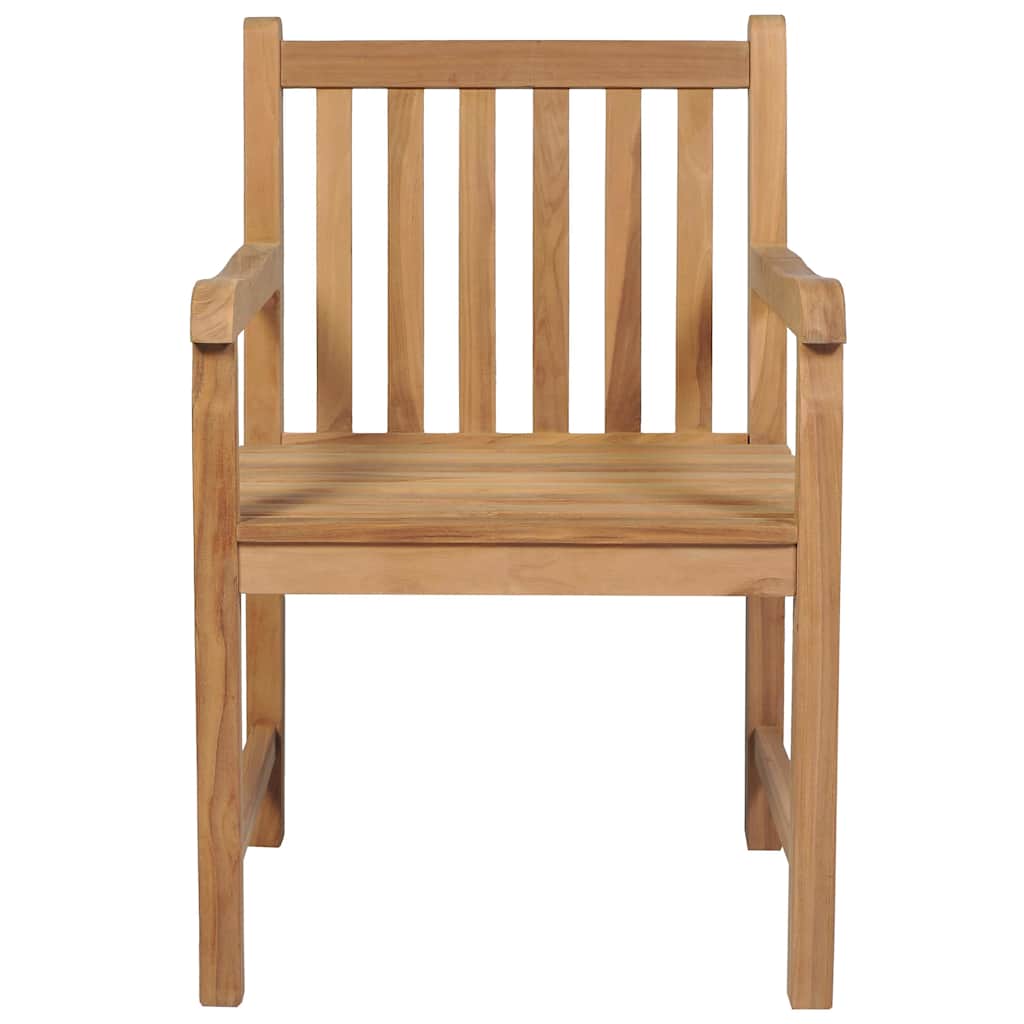 Vidaxl tuinstoelen 2 st met crèmekleurige kussens massief teakhout