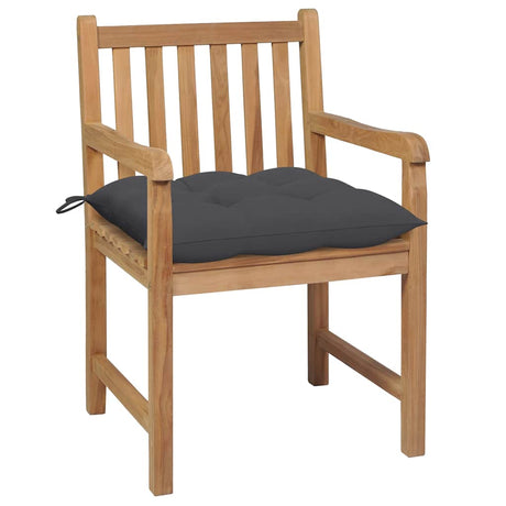 Vidaxl tuinstoelen 2 st met antracietkleurige kussens massief teakhout