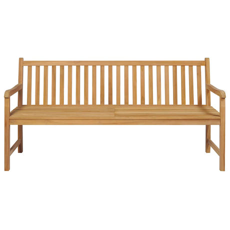 Vidaxl tuinbank met taupe kussen 175 cm massief teakhout