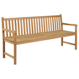 Vidaxl tuinbank met grijs kussen 175 cm massief teakhout