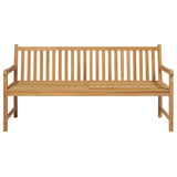 Vidaxl tuinbank met beige kussen 175 cm massief teakhout