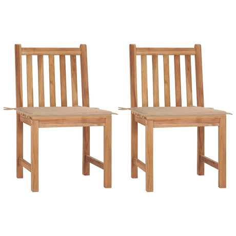 Vidaxl tuinstoelen 2 st met kussens massief teakhout