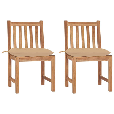 Vidaxl tuinstoelen 2 st met kussens massief teakhout