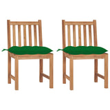 Vidaxl tuinstoelen 2 st met kussens massief teakhout