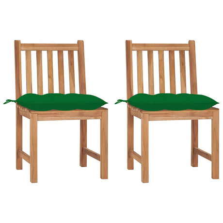 Vidaxl tuinstoelen 2 st met kussens massief teakhout