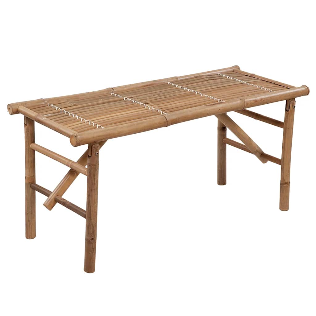 Vidaxl tuinbank inklapbaar met kussen 118 cm bamboe