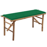 Vidaxl tuinbank inklapbaar met kussen 118 cm bamboe