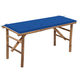 Vidaxl tuinbank inklapbaar met kussen 118 cm bamboe