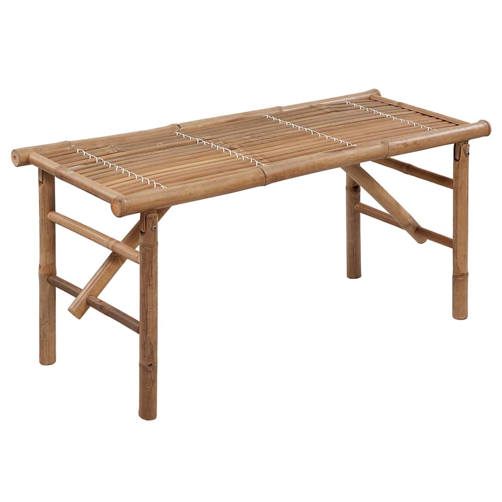 Vidaxl tuinbank inklapbaar met kussen 118 cm bamboe