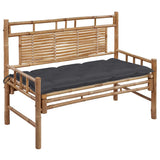 Vidaxl tuinbank met kussen 120 cm bamboe