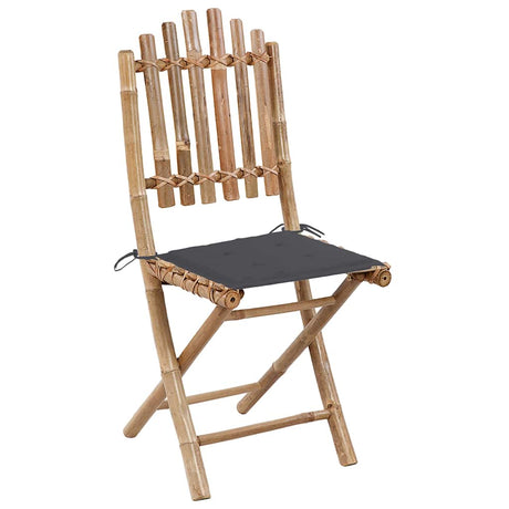 Vidaxl tuinstoelen 2 st inklapbaar met kussens bamboe
