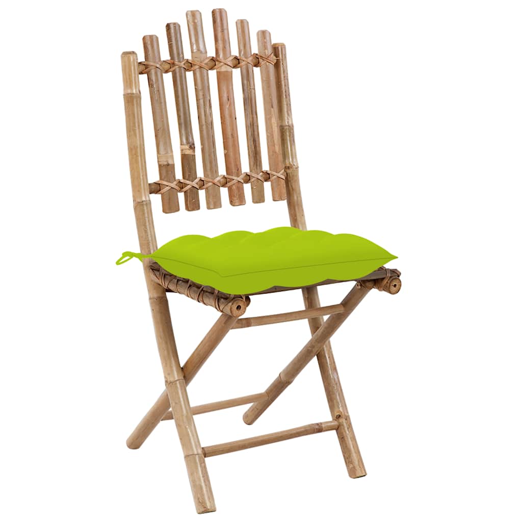Vidaxl tuinstoelen 2 st inklapbaar met kussens bamboe