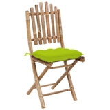 Vidaxl tuinstoelen 2 st inklapbaar met kussens bamboe