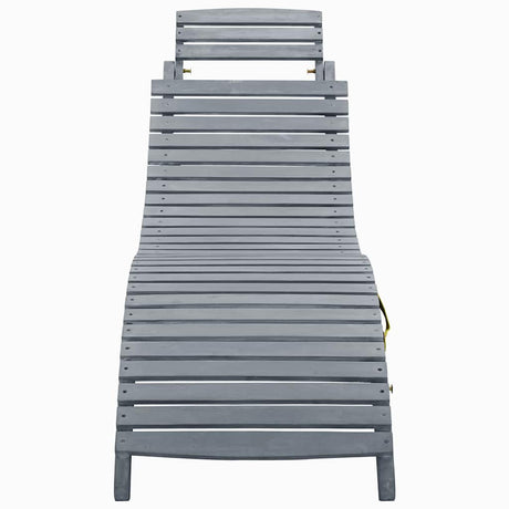 Vidaxl ligbed met kussen massief acaciahout grijs