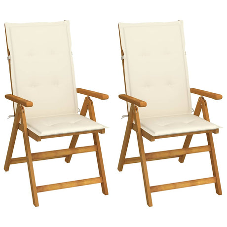 Vidaxl tuinstoelen 2 st verstelbaar met kussens massief acaciahout