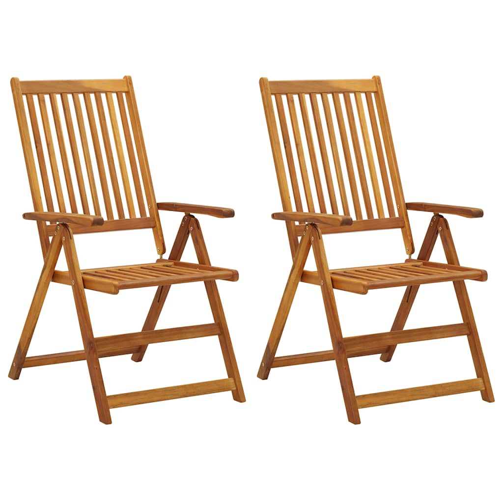 Vidaxl tuinstoelen 2 st verstelbaar met kussens massief acaciahout