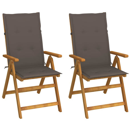 Vidaxl tuinstoelen 2 st verstelbaar met kussens massief acaciahout