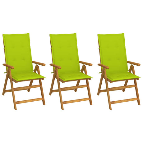 Vidaxl tuinstoelen 3 st inklapbaar met kussens massief acaciahout