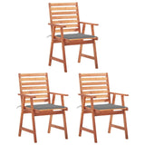 Vidaxl tuinstoelen 3 st met kussens massief acaciahout