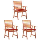 Vidaxl tuinstoelen 3 st met kussens massief acaciahout