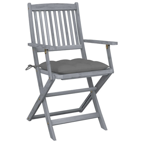 Vidaxl tuinstoelen 2 st inklapbaar met kussens massief acaciahout
