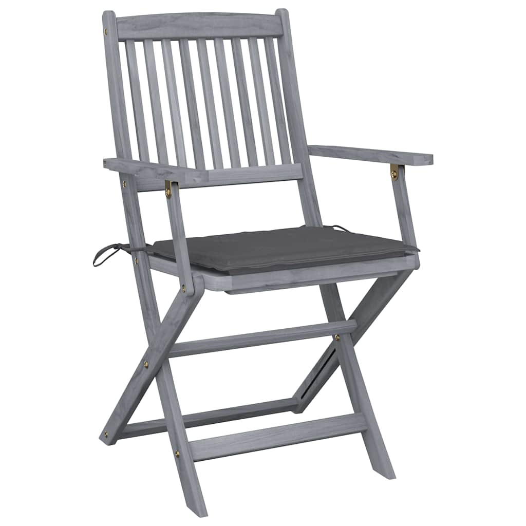 Vidaxl tuinstoelen 4 st inklapbaar met kussens massief acaciahout