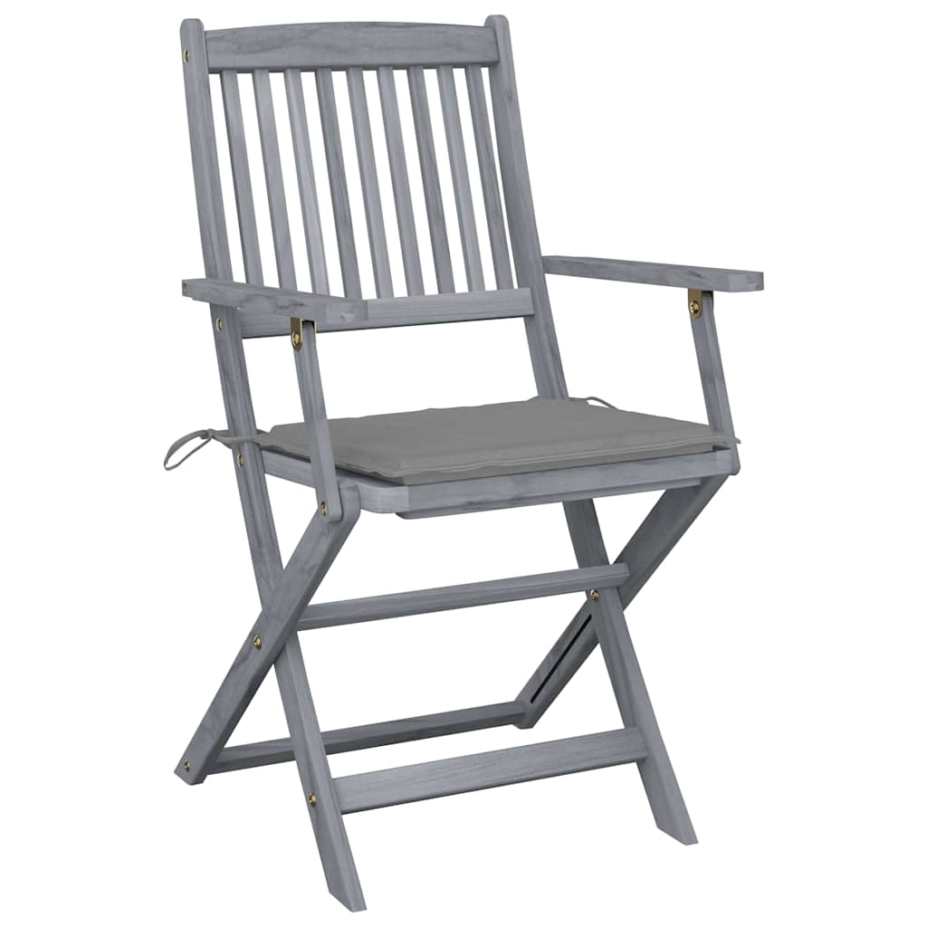 Vidaxl tuinstoelen 4 st inklapbaar met kussens massief acaciahout
