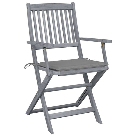 Vidaxl tuinstoelen 4 st inklapbaar met kussens massief acaciahout